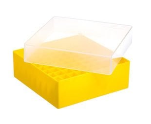 greiner BIO-ONE 802206 Cryo Tüpler için Stand, PP, Kapaklı, Sarı, 81 Tüp Kapasiteli, 5 Adet / Paket