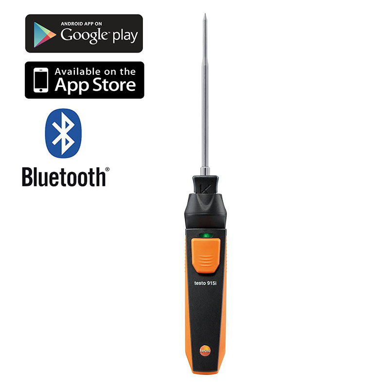 Testo 915i Termometre Daldırma/Batırma Problu AkıllıTelefon ile Kullanılabilen -50... +400 °C