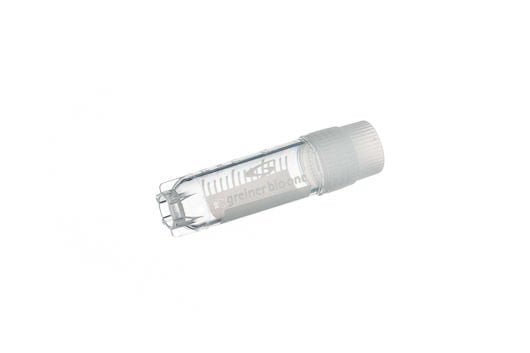 greiner BIO-ONE 126263 2 mL Cryo Tüp PP, Yuvarlak Taban, Dıştan Dişli Vida Kapaklı, Yazı Alanı, Yıldız Ayaklı, Steril 500 Adet / Koli