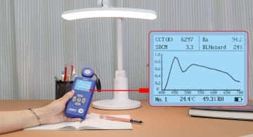 Linshang Technology LS330 Spektral Aydınlatma Ölçer UV İndeksi, Titreşim Frekansı, SDCM, CRI, CCT, Mavi Işık Tehlike Oranı, Sıcaklık ve Nem Ölçümü