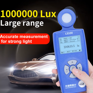 Linshang Technology LS330 Spektral Aydınlatma Ölçer UV İndeksi, Titreşim Frekansı, SDCM, CRI, CCT, Mavi Işık Tehlike Oranı, Sıcaklık ve Nem Ölçümü