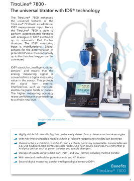 Schott Titroline® 7800 Titratör IDS Teknolojisi İle