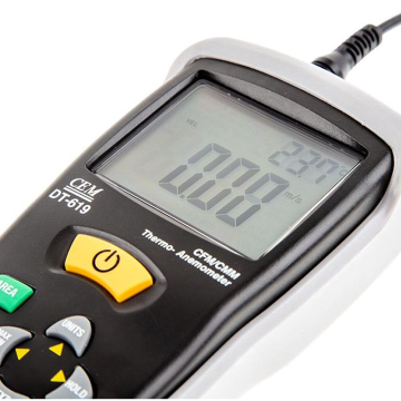 CEM DT-619 Hava Hızı Hava Akışı ve Sıcaklık Ölçer 0... 50.0 °C / 0.4... 30.0 m/sn / 0... 999900 m³/min