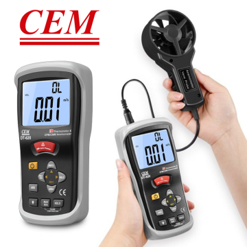 CEM DT-619 Hava Hızı Hava Akışı ve Sıcaklık Ölçer 0... 50.0 °C / 0.4... 30.0 m/sn / 0... 999900 m³/min