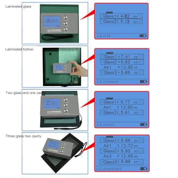 Linshang Technology LS201 Cam Kalınlığı Ölçer Cam Kalınlığı: ≤70 mm Hava Ara Katmanı: ≤45 mm