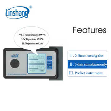 Linshang Technology LS160 Solar Film İletim Ölçer Işık Geçirgenliği, UV Reddetme Oranı, IR Reddetme Oranı Ölçer