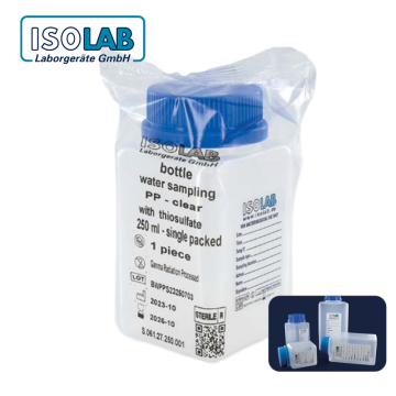 ISOLAB Su Numune Şişesi - PP - Sodiumtiyosülfatsız - Şeffaf - Steril R - 125 ml - Tekli Ambalaj
