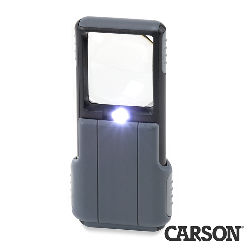 CARSON PO-55 MiniBrite™ 5x LED Aydınlatmalı Taşınabilir Cep Tipi Büyüteç (Kayar Koruyucu Kapaklı)