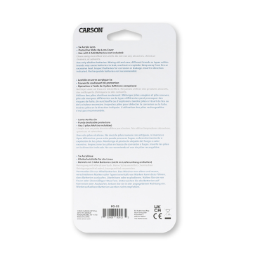CARSON PO-55 MiniBrite™ 5x LED Aydınlatmalı Taşınabilir Cep Tipi Büyüteç (Kayar Koruyucu Kapaklı)