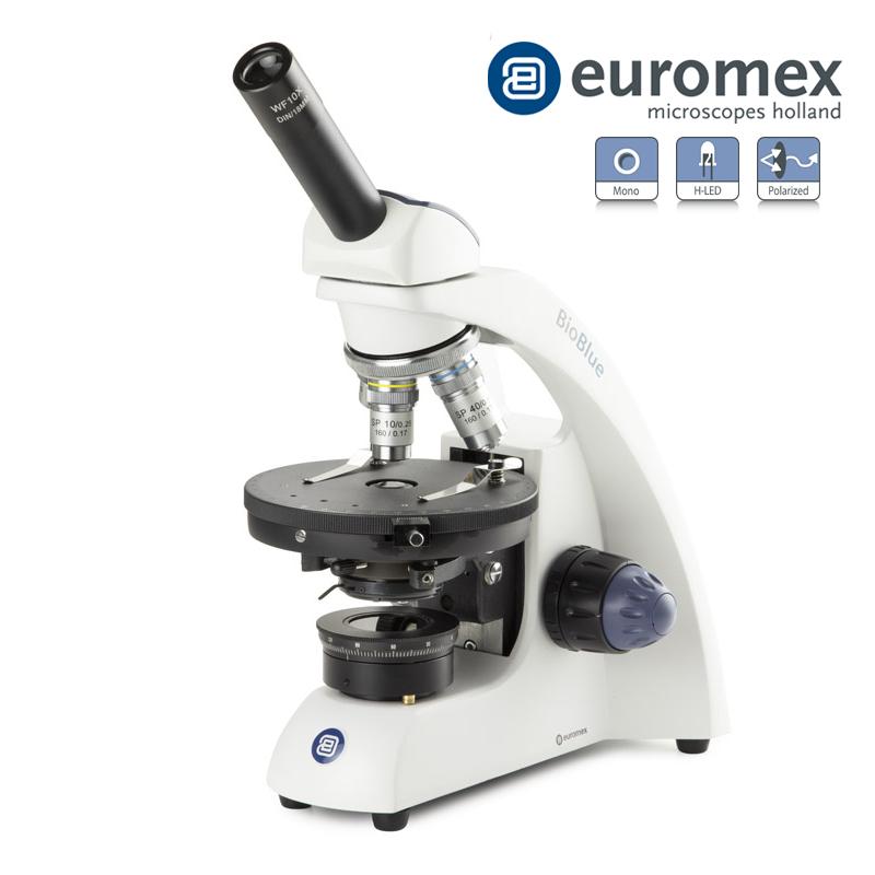 euromex BB.4220‑P‑HLED Monoküler Polarize Mikroskop SMP 4/10/S40x Objektifler ve LED Halogen Aydınlatma