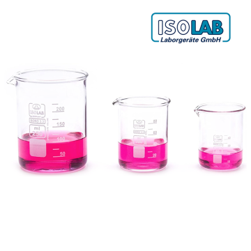 ISOLAB Beher - Cam SET 50 ml, 100 ml, 250 ml /  1'er adet