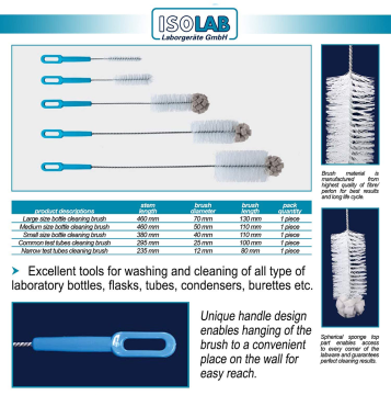 ISOLAB Laboratuvar için Fırça SET | 6 Adet Fırça / Paket