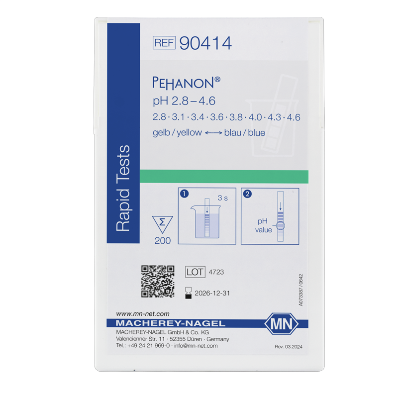 MACHEREY-NAGEL 90414 PEHANON® pH Kağıdı  2.8-4.6 pH 200 Adet/Kutu