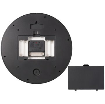 BRESSER MyTime LEDsec Duvar Saati ve Termometre Ø24 cm Siyah