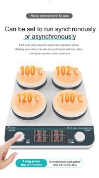 JOANLAB HHMS-4Max Çoklu Isıtıcılı Manyetik Karıştırıcı 50... 1500 rpm / 4 x 500 mL / RT... 3100 °C