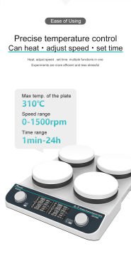JOANLAB HHMS-4Max Çoklu Isıtıcılı Manyetik Karıştırıcı 50... 1500 rpm / 4 x 500 mL / RT... 3100 °C