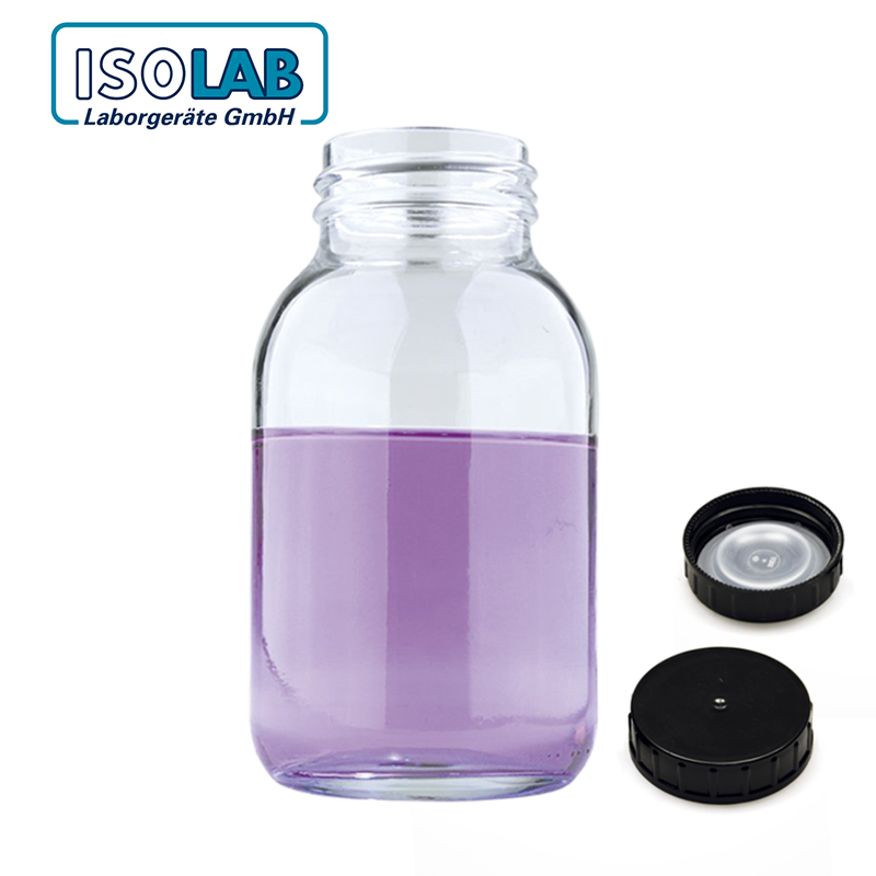 ISOLAB Şişe - Geniş Boyunlu - Nötr Cam - Şeffaf - 50 ml - GL32 / 1 Adet