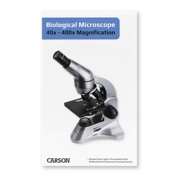 CARSON MS-040 Tabletop LED Monoküler Biyolojik Mikroskop 40x-400x Büyütme 5 Renkli Filtre Tekerleği ile