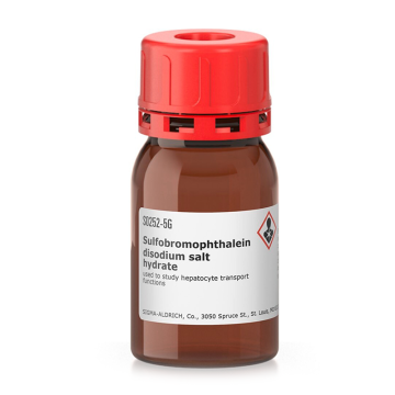 Sigma-Aldrich S0252 Sulfobromophthalein disodium salt hydrate used to study hepatocyte transport functions 5 gr