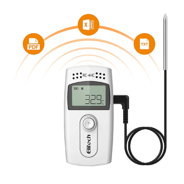 Elitech RC-4HC Sıcaklık ve Nem Veri Kaydedici, PDF, 16.000 Veri / -30... +60 °C  (Harici sensör ile -40... +85 °C) / %0... 100 RH
