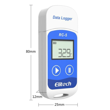 Elitech RC-5 Sıcaklık Veri Kaydedici, PDF USB Sıcaklık Veri Kaydedici, 32.000 Veri / -30... +70 °C