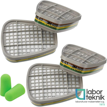 3M™ 6059 Gaz ve Buhar Filtresi - EN 141 (Bayonet Bağlantılı, ABEK1 Filtreli) - (1 Çift)