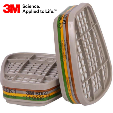 3M™ 6059 Gaz ve Buhar Filtresi - EN 141 (Bayonet Bağlantılı, ABEK1 Filtreli) - (1 Çift)