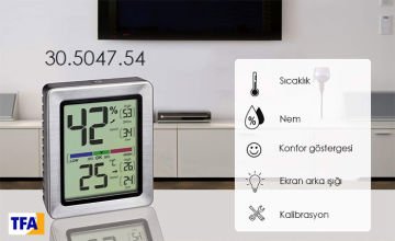 TFA 30.5047.54 EXACTO Dijital Termo Higrometre Max./Min. Fonksiyonlu -10 °C... +60 °C / 10... 99%
