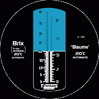 ATAGO 2594 Master-Baume Şarap Refraktometresi  Baume: 0.0...  21.0 °  /  Brix: % 0.0... 40.0