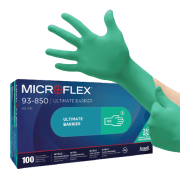 Ansell MICROFLEX® 93-850 Kimyasallara Karşı Yüksek Dirençli Nitril Laboratuvar Eldiveni Small (6.5 - 7) 100 Adet/Kutu