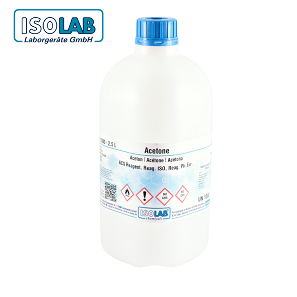 ISOLAB 901.026.2500 Acetone ACS Reagent, Reag. ISO, Reag. Ph. Eur. CAS No .: 67-64-1 2.5 L