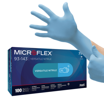 Ansell MICROFLEX® 93-143 Kimyasallara Karşı Yüksek Dirençli Nitril Laboratuvar Eldiveni Extra Small (5.5 - 6) 100 Adet/Kutu