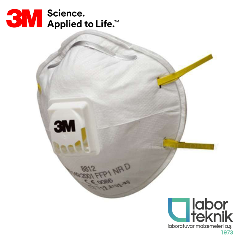 3M™ 8812 Ventilli Tek Kullanımlık Toz ve Sis Koruma Maskesi - (FFP1 NR D Filtreli) - (10 Adet/Paket)