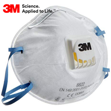 3M™ 8822 Ventilli Tek Kullanımlık Koruyucu Toz ve Sis Maskesi - (FFP2 NR D Filtreli) - 10 Adet/Paket