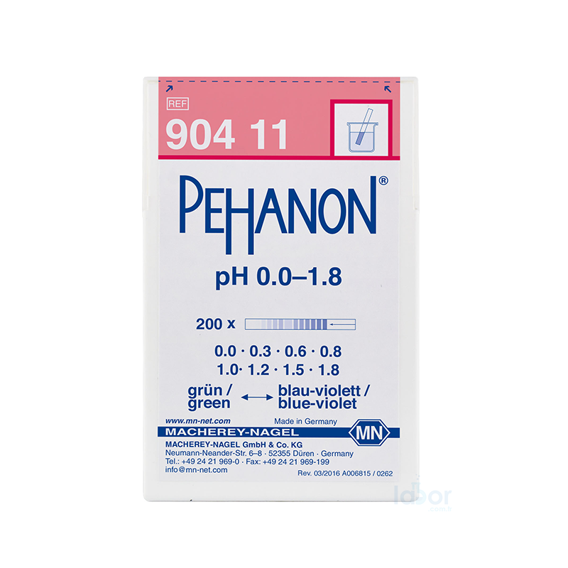 Macherey-Nagel 904 11 Pehanon®  pH Kağıdı 0.0-1.8 pH  200 Adet/Kutu
