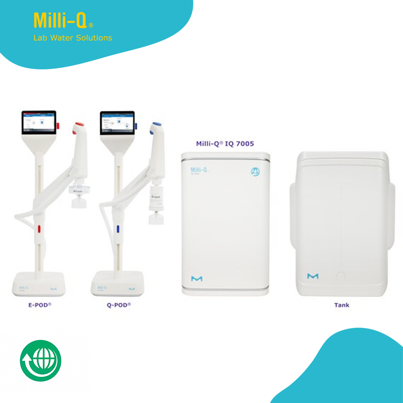 Milli-Q IQ 7005 Ultra Saf ve Saf Su Arıtma Sistemi Musluk Suyundan Ultra Saf Su (Tip 1) ve Saf Su (Tip 2)  5 L/saat