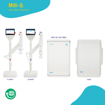 Milli-Q IQ 7005 Ultra Saf ve Saf Su Arıtma Sistemi Musluk Suyundan Ultra Saf Su (Tip 1) ve Saf Su (Tip 2)  5 L/saat