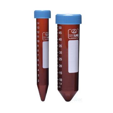 ISOLAB Santrifüj Tüpü - Amber - P.P - Vidalı Kapaklı - non steril  50 mL / Torba