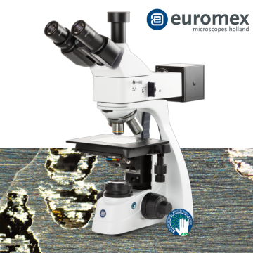 euromex BS.1053‑PLMi Trinoküler Mikroskop HWF 10x/22 mm Oküler Plan PLMi 5/10/20/S50 infinity corrected IOS Objektifler 3 W NeoLED™ Köhler Aydınlatma