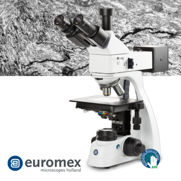 euromex IS.1053‑PLMi Trinoküler Metalurji Mikroskobu HWF 10x/20 mm Oküler Plan PLMi 5/10/20/50x M-IOS Objektifler 3 W NeoLED™ Köhler Aydınlatma