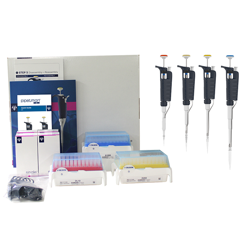 GILSON PIPETMAN G 4-Pipette Kit, P2G, P20G, P200G, P1000G, Ayarlanabilir Otomatik Pipet Seti