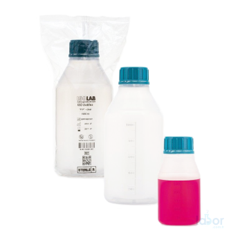 ISOLAB Polipropilen Şişe - ISO - Vida Kapaklı - Orta Boyun - P.P - Şeffaf - Steril - 250 ml  / 100 Adet