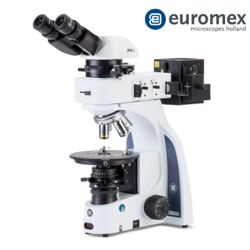 euromex IS.1052‑PLPOLRi Binoküler Polarize Mikroskop HWF 10x/20 mm Oküler Plan Polarizasyonu PLPOLi 5/10/20/S50x IOS Objektifler 3 W NeoLED™ Köhler Aydınlatma ve 50 W Halojen epi-Aydınlatma