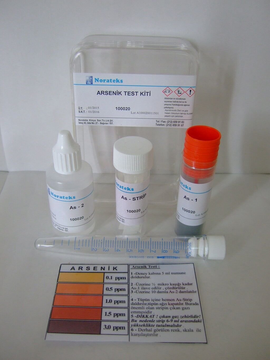 Norateks Arsenik Test Kiti  ( 0,1 – 0,5 – 1 – 1,5 – 3 )