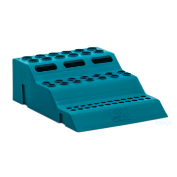 ISOLAB TÜP STANDI   ''mikrotüpler için''  ''3 katlı''   Alt sıra 24 x 0,2 mL (2 x 12 sıra) mikro tüp, Orta sıra 14 x 0,5 mL (2 x 7 sıra) mikro tüp, Üst sıra 12 x 1,5 mL (2 x 6 sıra) mikro tüp taşır