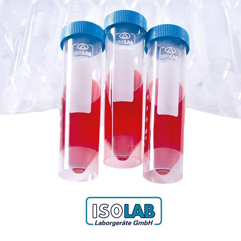 ISOLAB Tüp - Santrifüj - P.P - Non Steril - Vidalı Kapaklı - 50 ml - Etekli - 50 Adet /Poşet