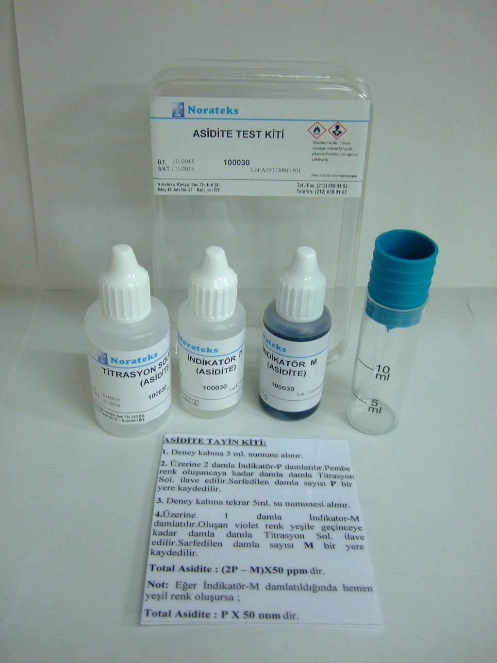 Norateks Asidite Test Kiti  ( 1Damla=50Ppm )