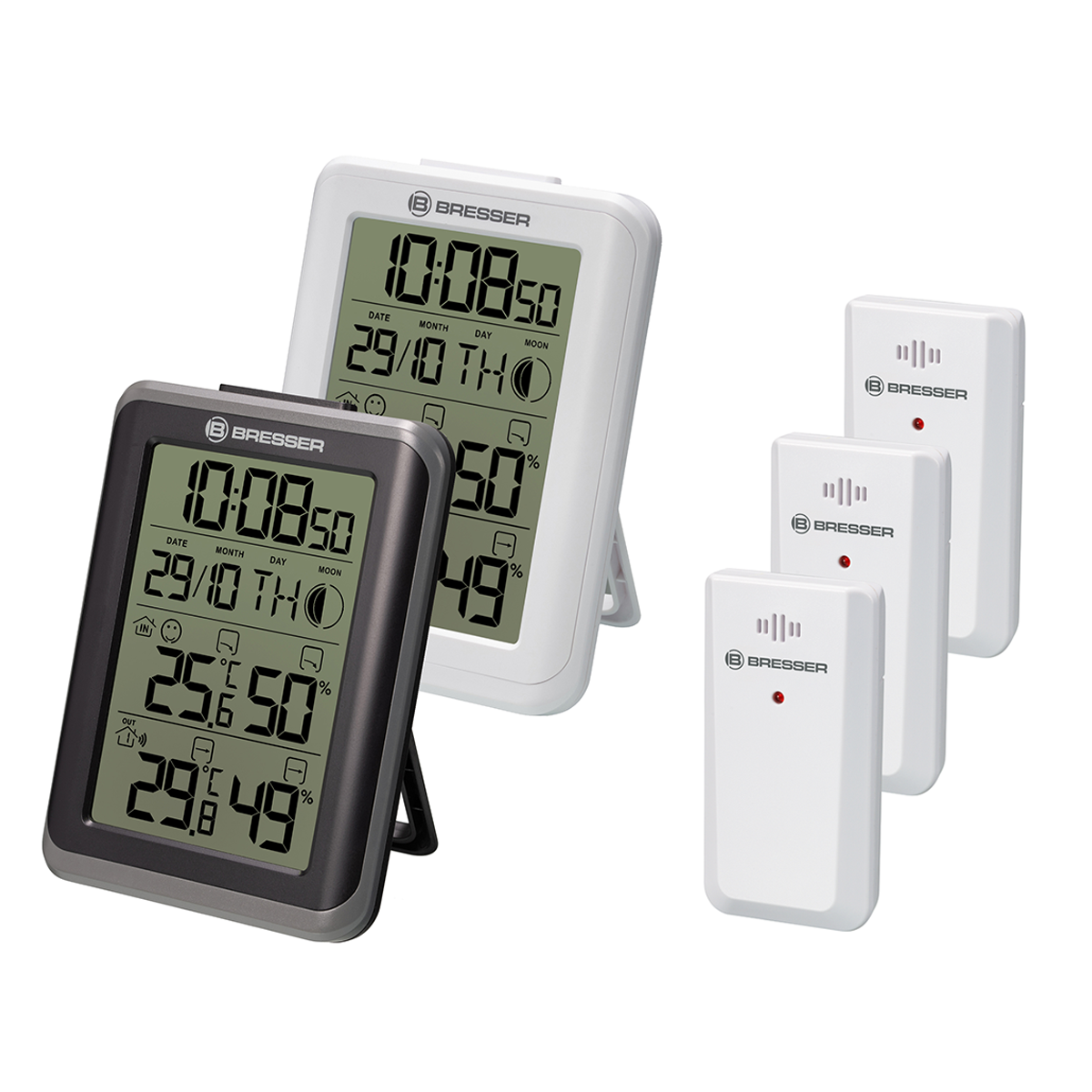 BRESSER ClimaTemp IO RC Termometre Jumbo Set 0... 50 °C / -40... 70 °C / 20... 95% RH