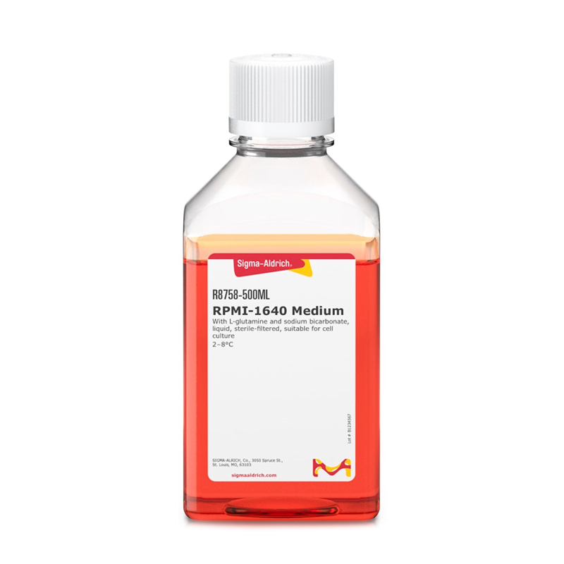 Sigma-Aldrich R8758 RPMI-1640 Medium With L-glutamine and sodium bicarbonate, liquid, sterile-filtered, suitable for cell culture 500 mL