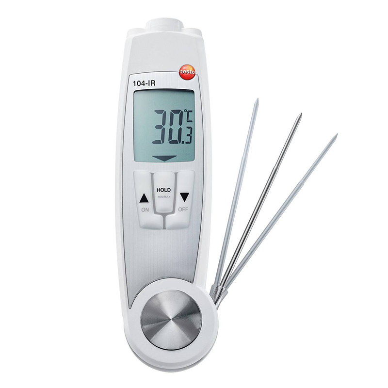 Testo 104 IR Saplama Tip ve IR Termometre HACCP Katlanabilir Su Geçirmez  -50… +250 °C